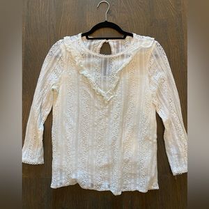 White Lace Blouse Size Small